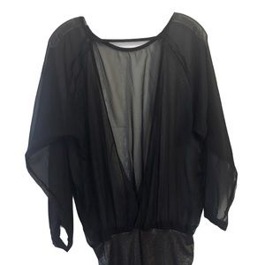 Yandy Black Chiffon See-Through Short Dress